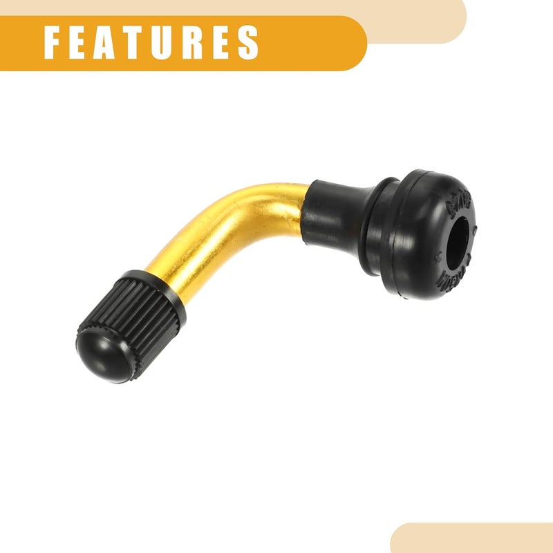 Partuto 5 Pcs Universal PVR50 Tubeless Tire Valve Stem - Cars RV Bicycles Motorcycles Trailers Tubeless Tire Valve - Stainless Steel Gold Tone - Image 5